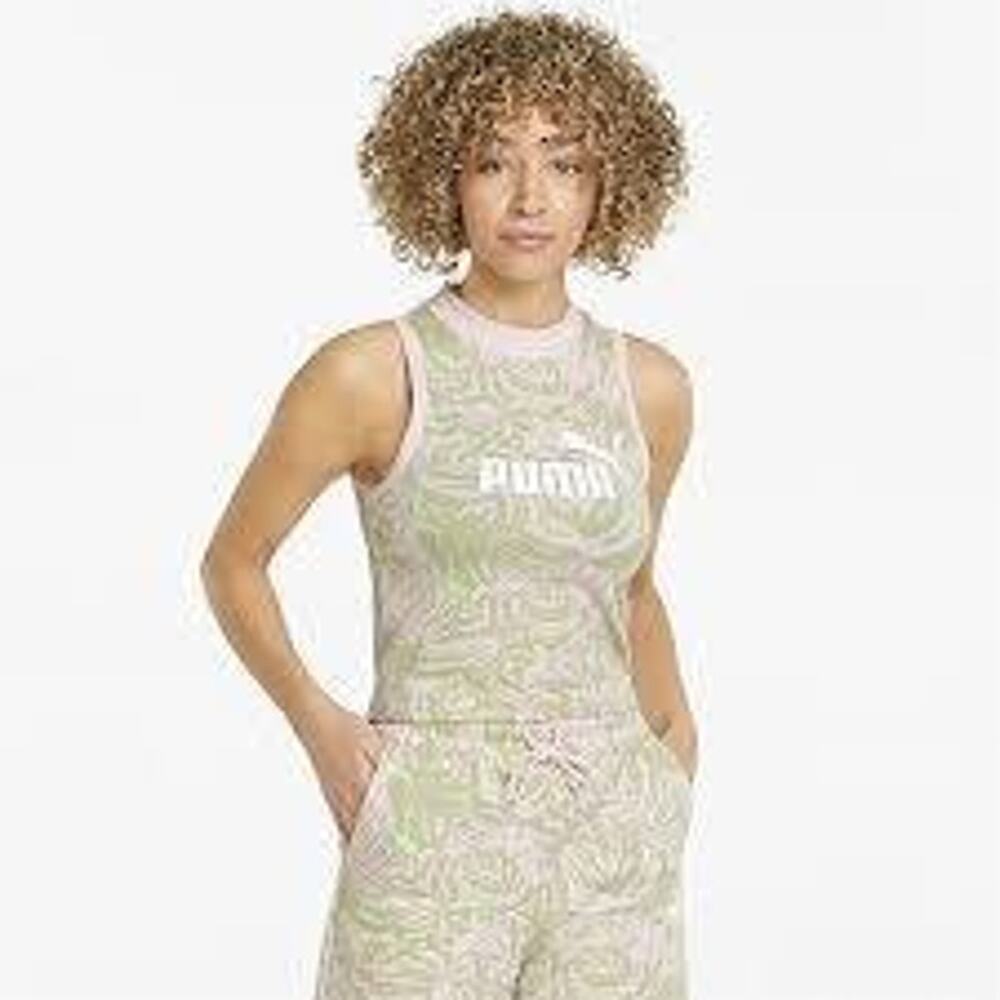 Pima Floral Vibes AOP Tank & Shorts Set Women's Medium Tropical Print Crop Top